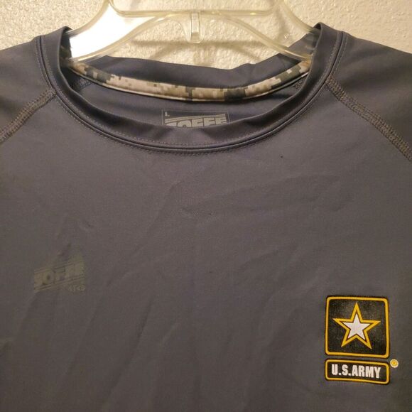 US Army T Shirt Mens Size L Large Gray With Zip Back Pocket By SOFFE - Picture 11 of 16